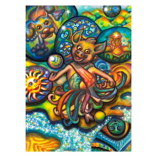 "Tänzer des Glücks" Kunstdruck auf AluDibond