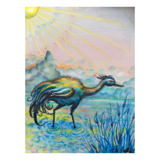 "Sonnenvogel" Kunstdruck auf AluDibond