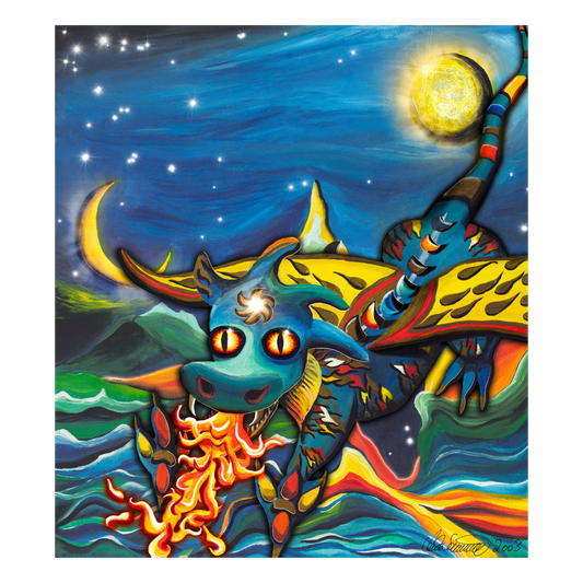 "Drache" Kunstdruck auf AluDibond