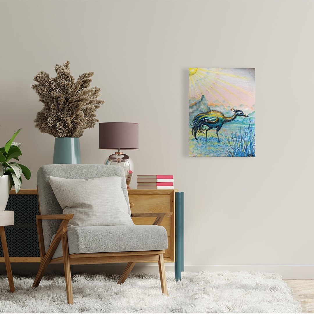"Sonnenvogel" Kunstdruck auf AluDibond