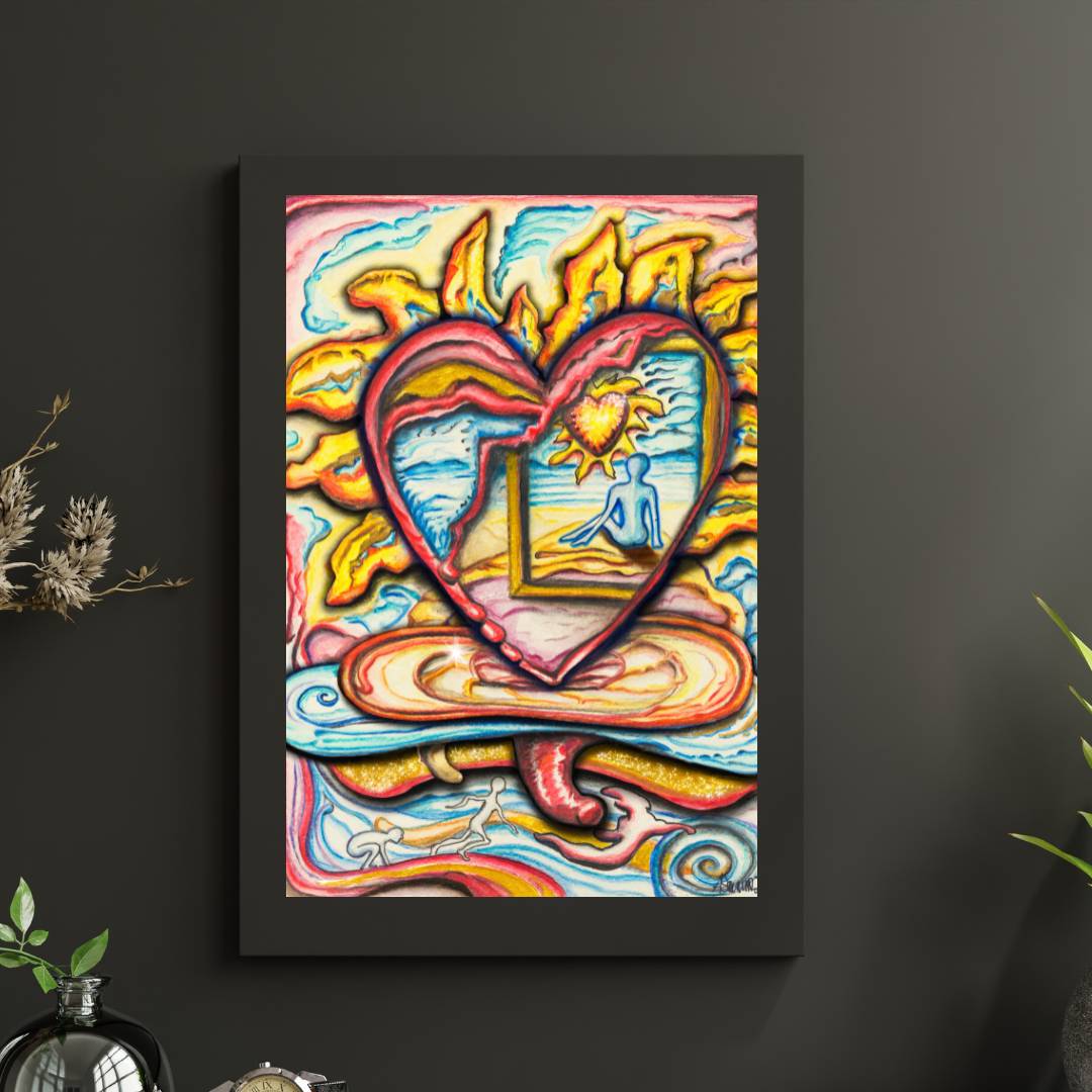 "Flammendes Herz" Plakat