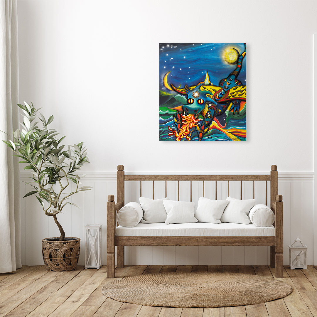 "Drache" Kunstdruck auf AluDibond