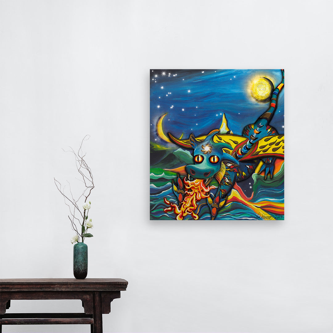 "Drache" Kunstdruck auf AluDibond