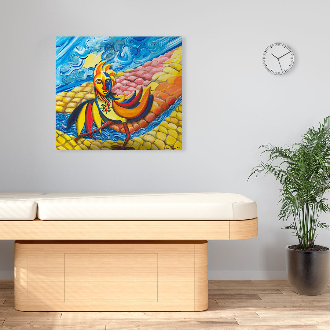 "Sehender Grenzgänger" Kunstdruck auf AluDibond