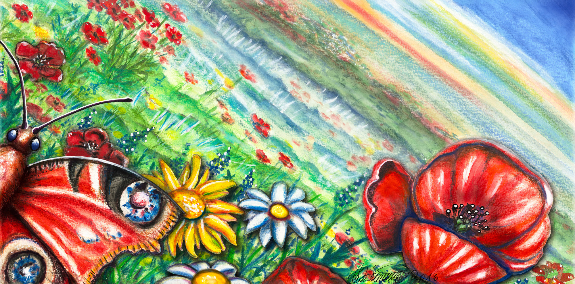 Kunstdruck auf Alu Dibond "Blumenwiese"